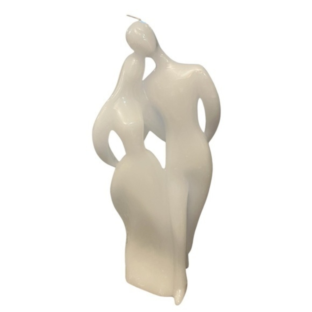 Male & Female Couple White Wax Candle, wedding/ engagement